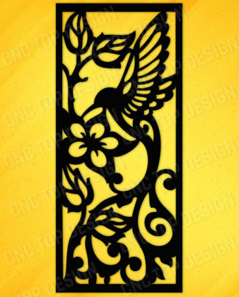Outdoor Railing Panel Decorative Privacy Screen bird and flowers