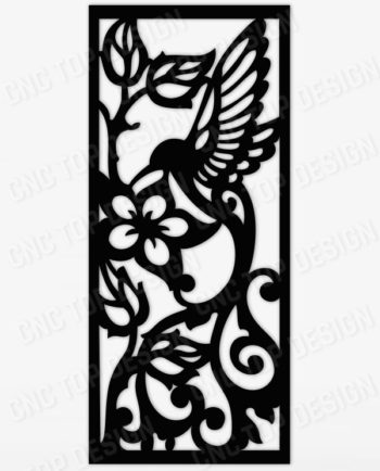 Outdoor Railing Panel Decorative Privacy Screen bird and flowers