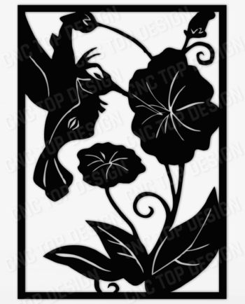 Bird and Flowers art Panel Decorative Privacy