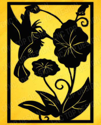 Bird and Flowers art Panel Decorative Privacy