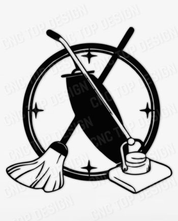 Clock floor cleaning CNC Vector DXF-CDR - AI Plasma Router Laser cut