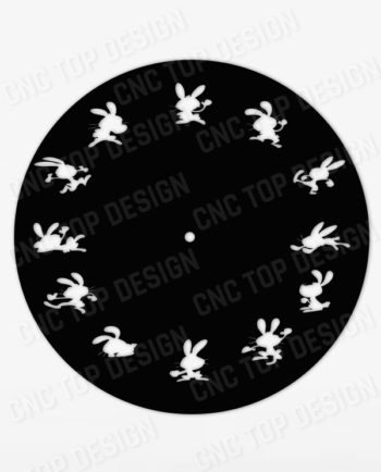 Clock rabbit funny CNC Vector DXF-CDR - AI Plasma Router Laser cut