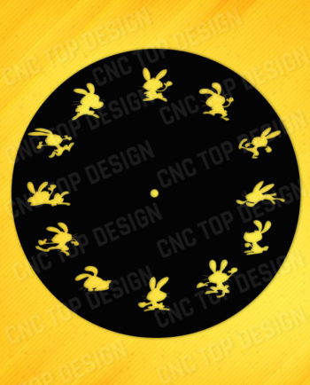 Clock rabbit funny CNC Vector DXF-CDR - AI Plasma Router Laser cut