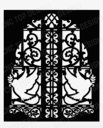 Outdoor Railing Panel Decorative Privacy Screen Flowers Birds