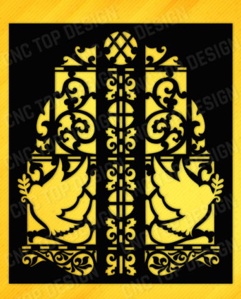 Outdoor Railing Panel Decorative Privacy Screen Flowers Birds