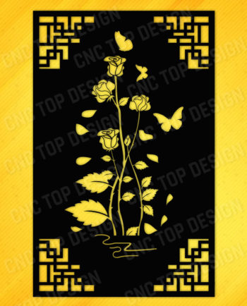 Flowers design DXF CDR AI File For CNC Plasma, Router, Laser Cut