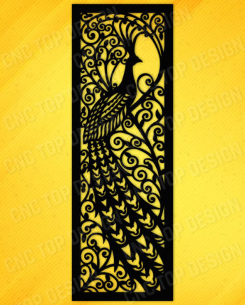 Peacock laser cutting design for CNC machines