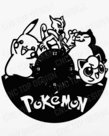 Pockemon clock design For Laser Cut, CNC plasma or cnc router