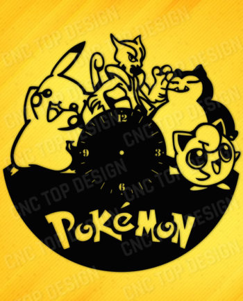 Pockemon clock design For Laser Cut, CNC plasma or cnc router