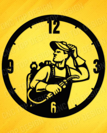 Welder watch DXF cdr and eps, AI File For Laser Cut, CNC plasma or cnc router, welding cnc, welder clock files ready to cut