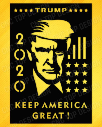TRUMP 2020, Keep America Great, dxf file for CNC Plasma Router Laser Cut Vector dxf cdr files