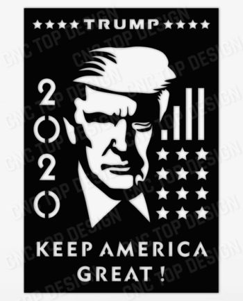 TRUMP 2020, Keep America Great, dxf file for CNC Plasma Router Laser Cut Vector dxf cdr files