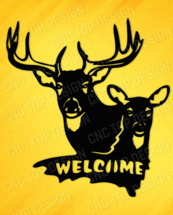 Welcome sign deers for cnc machine