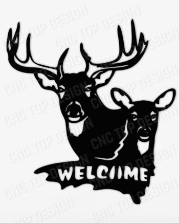 Welcome sign deers for cnc machine