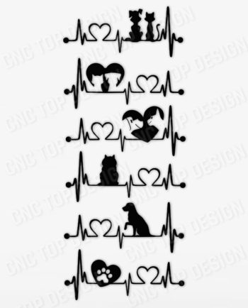 Heartbeat -DXF File For CNC PLASMA ROUTER Laser Cut Vector DXF CDR Files