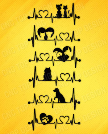 Heartbeat -DXF File For CNC PLASMA ROUTER Laser Cut Vector DXF CDR Files