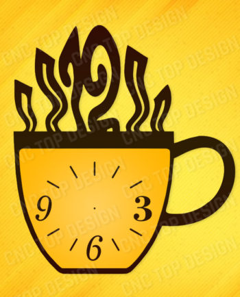 Coffee Cup Clock design files For Laser Cut, CNC plasma or cnc router ready to cut