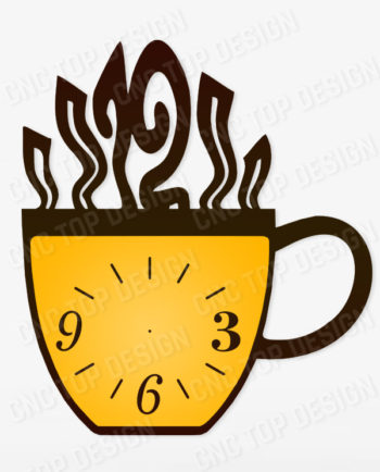 Coffee Cup Clock design files For Laser Cut, CNC plasma or cnc router ready to cut