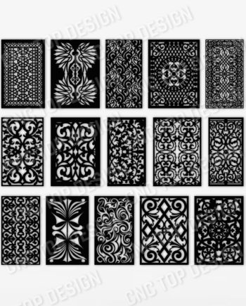 Kit 15 Panels Patterns Decorative for CNC Machine PLASMA ROUTER Laser Cut Vector DXF CDR EPS PNG - AI Art file