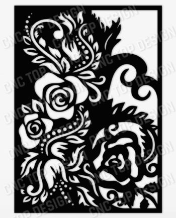 Outdoor Railing Panel Decorative Privacy Screen Flowers - EPS AI SVG DXF CDR