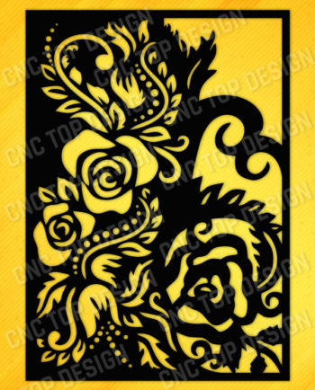 Outdoor Railing Panel Decorative Privacy Screen Flowers - EPS AI SVG DXF CDR