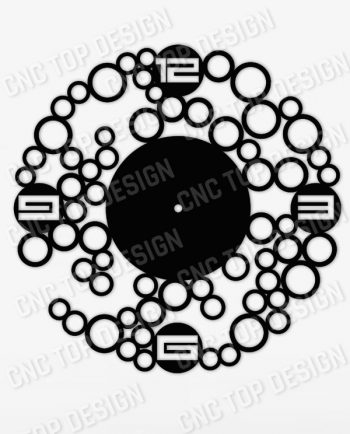Bubbles wall clock design files - EPS AI SVG DXF CDR