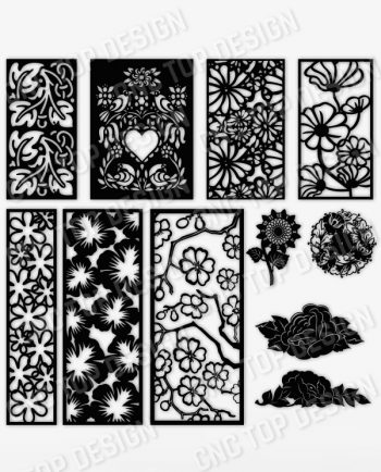 Pack Flowers design files - DXF EPS AI SVG PDF CDR