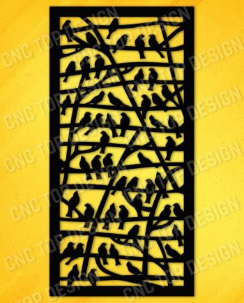 Partition With Birds Pattern Design files - EPS AI SVG DXF CDR R00145