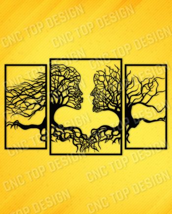 Wall art Vectors - Abstract Kiss Tree - SVG DXF EPS AI CDR