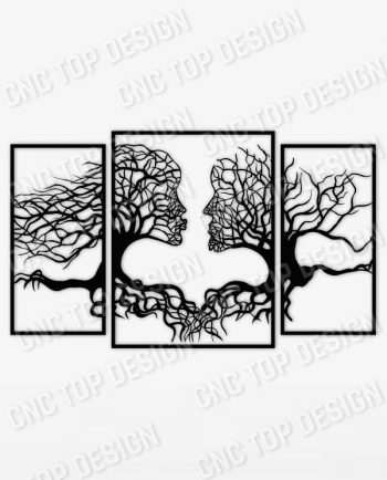 Wall art Vectors - Abstract Kiss Tree - SVG DXF EPS AI CDR