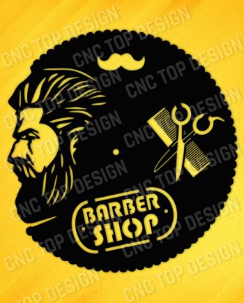 Barbershop Wall Clock Design file - DXF SVG EPS AI CDR