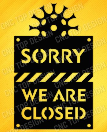 We are closed for quarantine notification - Coronavirus - design files - DXF SVG CDR EPS AI