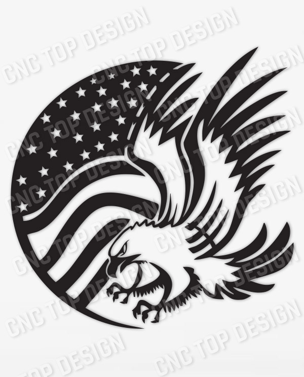 American Eagle Flag Design files - DXF SVG EPS AI CDR