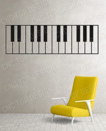 Piano Wall Art Keyboard Vector Design file - DXF SVG EPS AI CDR