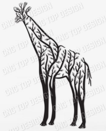 Giraffe Tree Art Vector Design file - EPS AI SVG DXF CDR