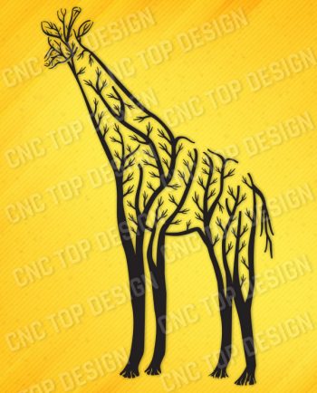 Giraffe Tree Art Vector Design file - EPS AI SVG DXF CDR