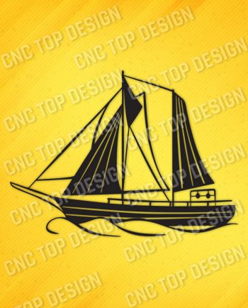 Sailboat Modern Steel Wall Art Vector Design file - DXF SVG EPS AI CDR