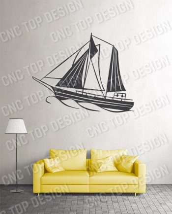 Sailboat Modern Steel Wall Art Vector Design file - DXF SVG EPS AI CDR
