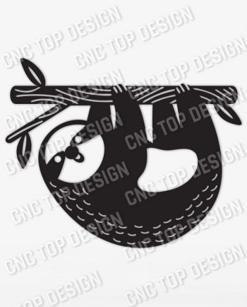 Sloth Modern Steel Wall Art Vector Design file - DXF SVG EPS AI CDR