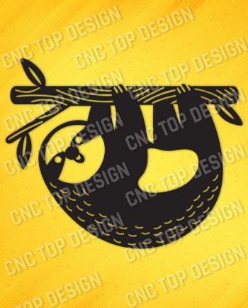 Sloth Modern Steel Wall Art Vector Design file - DXF SVG EPS AI CDR