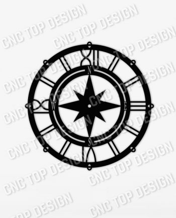 Compass Wall Clock Sailor Design file - DXF SVG EPS AI CDR
