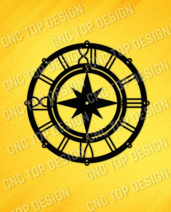 Compass Wall Clock Sailor Design file - DXF SVG EPS AI CDR