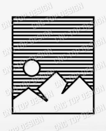 Mountain Stripes Wall Art Vector Design files - DXF SVG EPS AI CDR