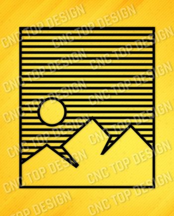 Mountain Stripes Wall Art Vector Design files - DXF SVG EPS AI CDR