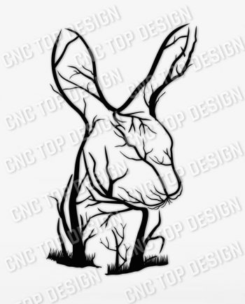 Rabbit Tree Art Vector Design file - DXF SVG EPS AI CDR