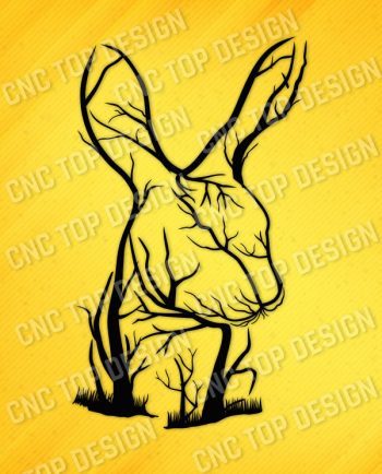 Rabbit Tree Art Vector Design file - DXF SVG EPS AI CDR
