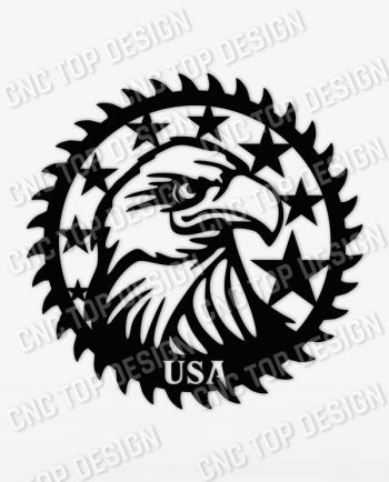 Patriotic Saw Blade Scroll Saw USA Flag American Vector Design files - DXF SVG EPS AI CDR