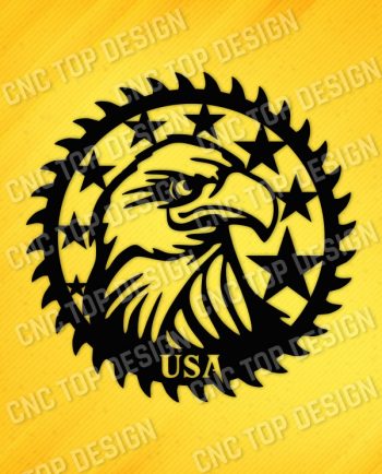 Patriotic Saw Blade Scroll Saw USA Flag American Vector Design files - DXF SVG EPS AI CDR