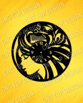 Hair Salon Wall Clock Beauty Salon Wall Art Decor Design file - DXF SVG EPS AI CDR