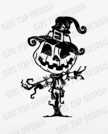 Pumpkin Scarecrow Art Vector Design file - DXF SVG EPS AI CDR
